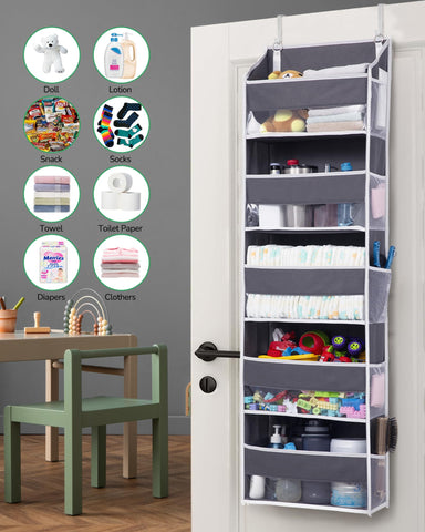 ULG over-the-door organizer fits doors under 2 inches in dark gray for bedrooms and dorms