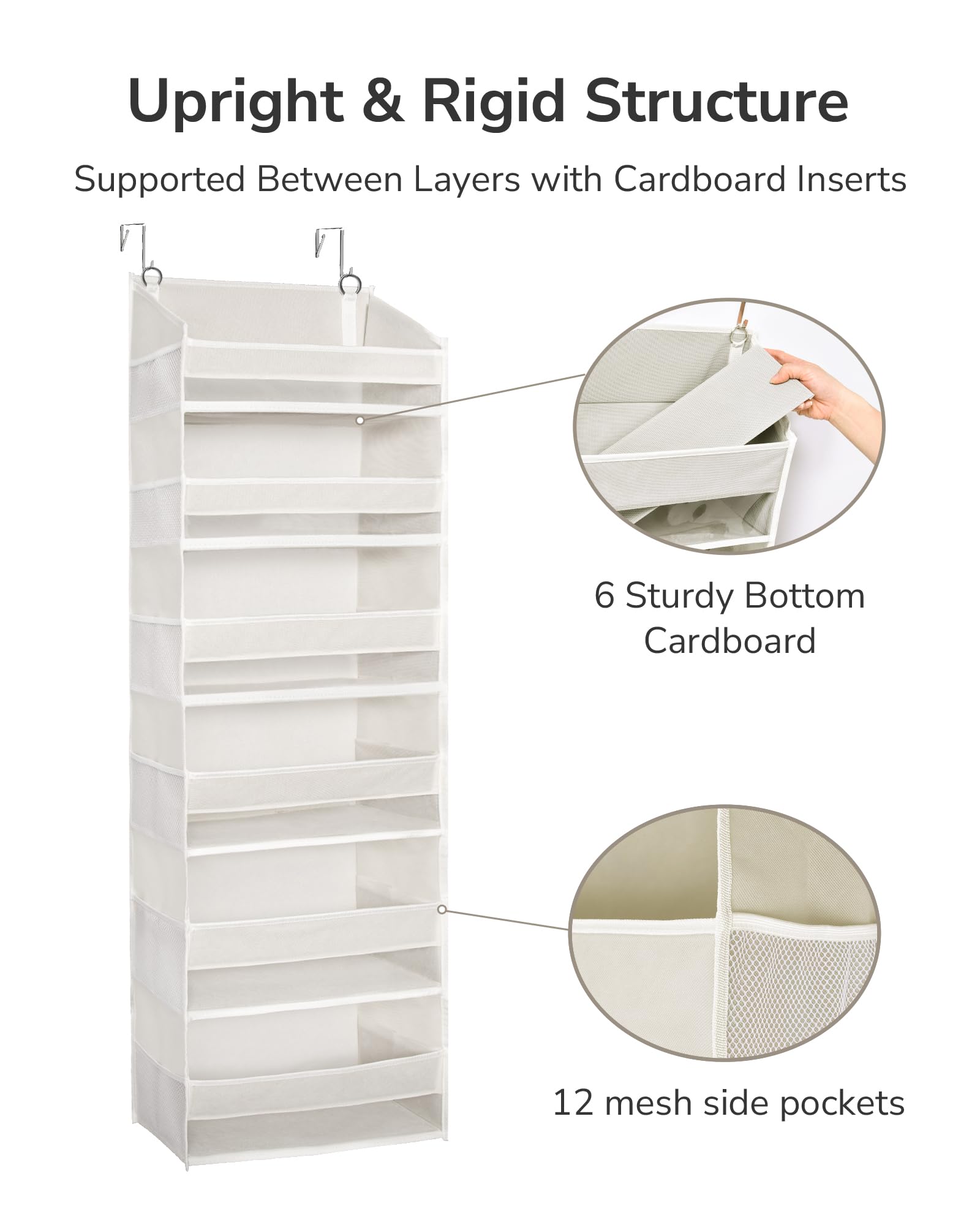 ULG included metal hooks enable quick, secure door mounting.