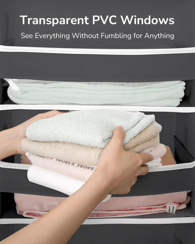 ULG over-the-door organizer PVC window lets you see contents at a glance.