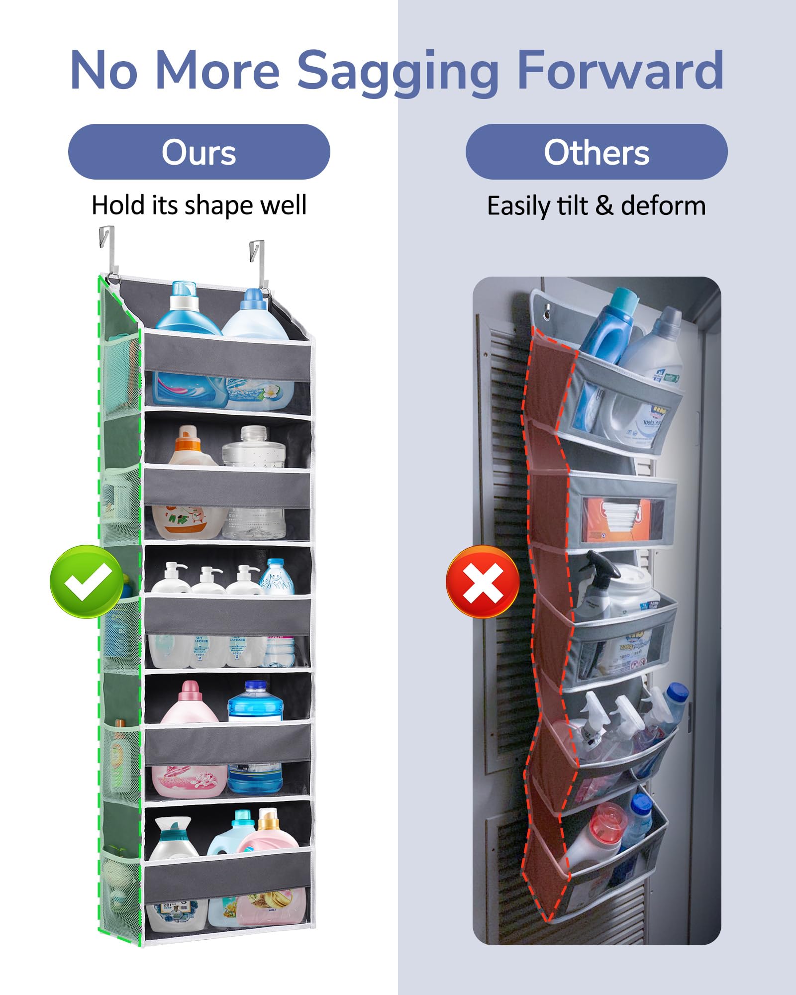 ULG organizer reinforced stitching in dark gray helps maintain shape when fully loaded