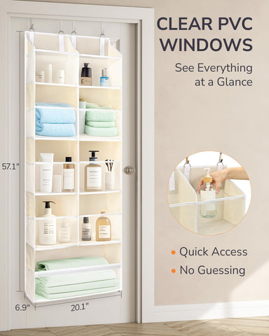 ULG Over-the-Door Organizer with 10 mesh pockets for visible small-item storage.