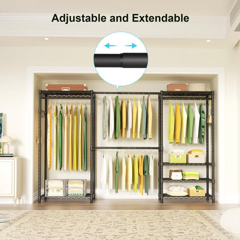Ulif E1 adjustable hanger rod demonstrating flexible hanging space