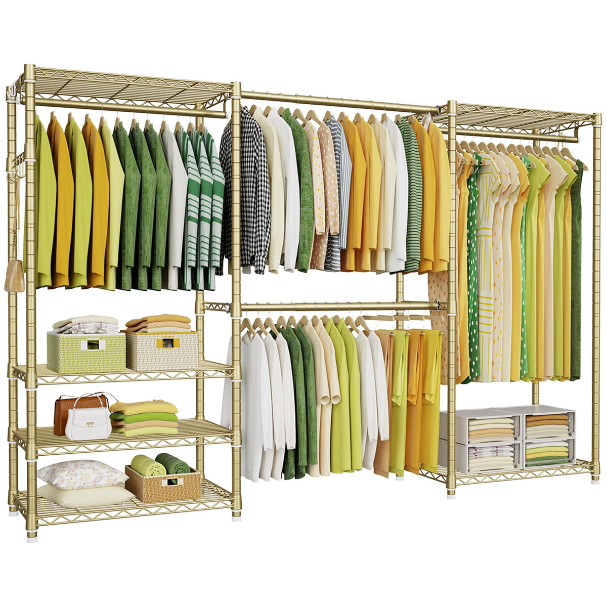 Ulif E1 heavy duty garment rack front view shows sturdy frame for durable storage