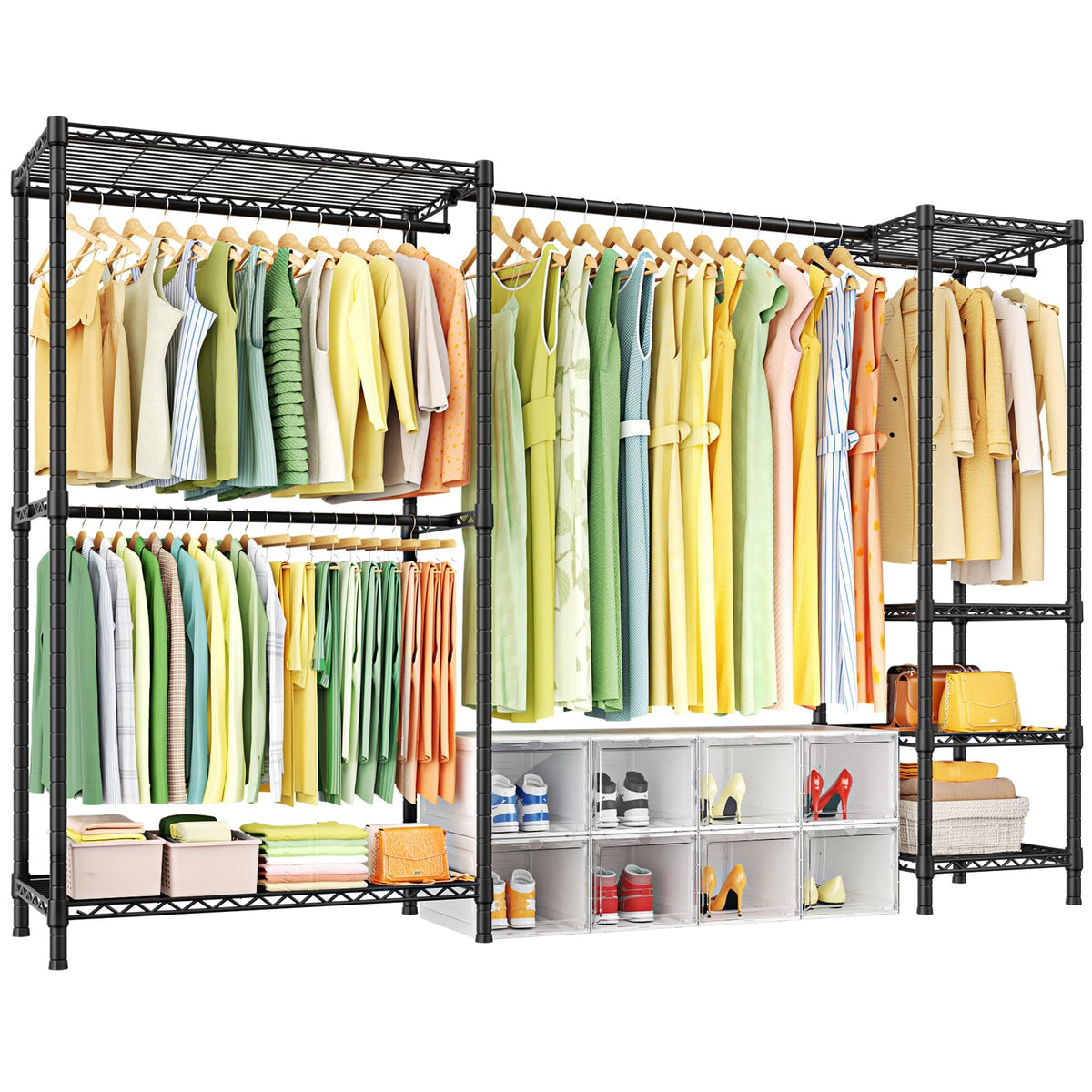 Ulif E10 clothes rack with stretchable hanger rod provides adjustable width for versatile garment hanging.