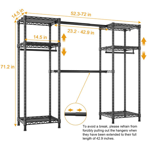 Ulif E7 garment rack carbon steel construction for durability