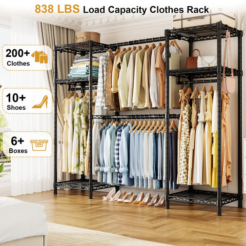 Ulif E7 garment rack with extendable hangers in action
