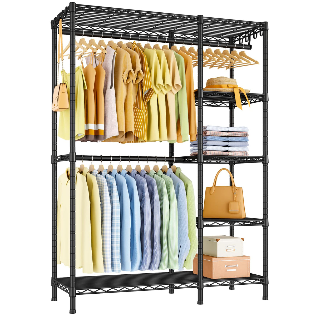 Ulif F2 full-height clothes rack with tall hanging space for a large wardrobe.