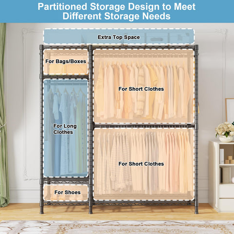 Ulif F7 garment rack anti tip safety accessory visible for stability.