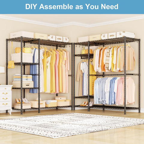 Ulif F7 garment rack assembly step view illustrating easy setup.
