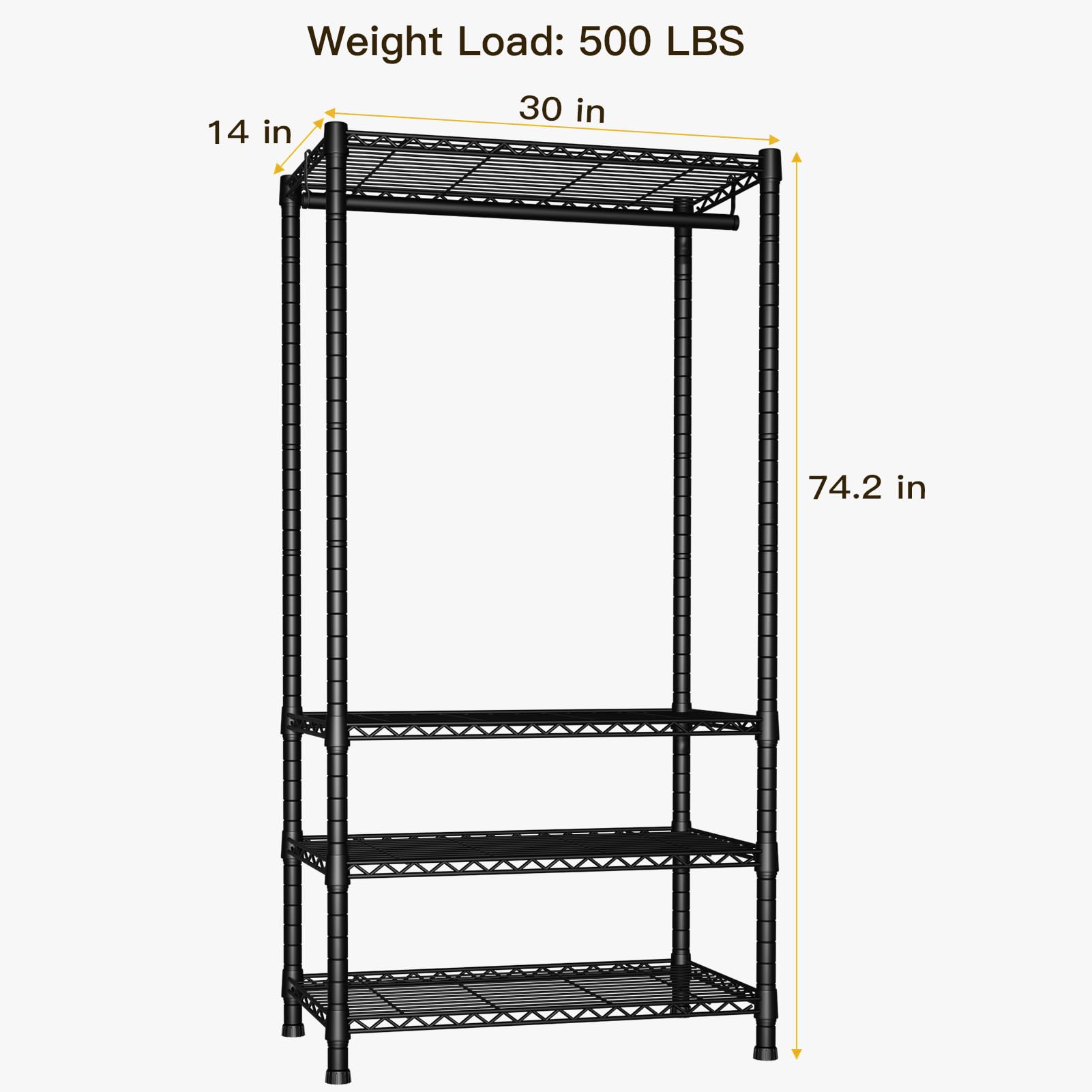 Ulif H2 heavy-duty clothes rack assembled in a room showcasing versatile wardrobe storage.