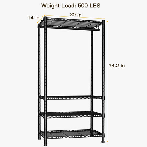 Ulif H2 heavy-duty clothes rack assembled in a room showcasing versatile wardrobe storage.