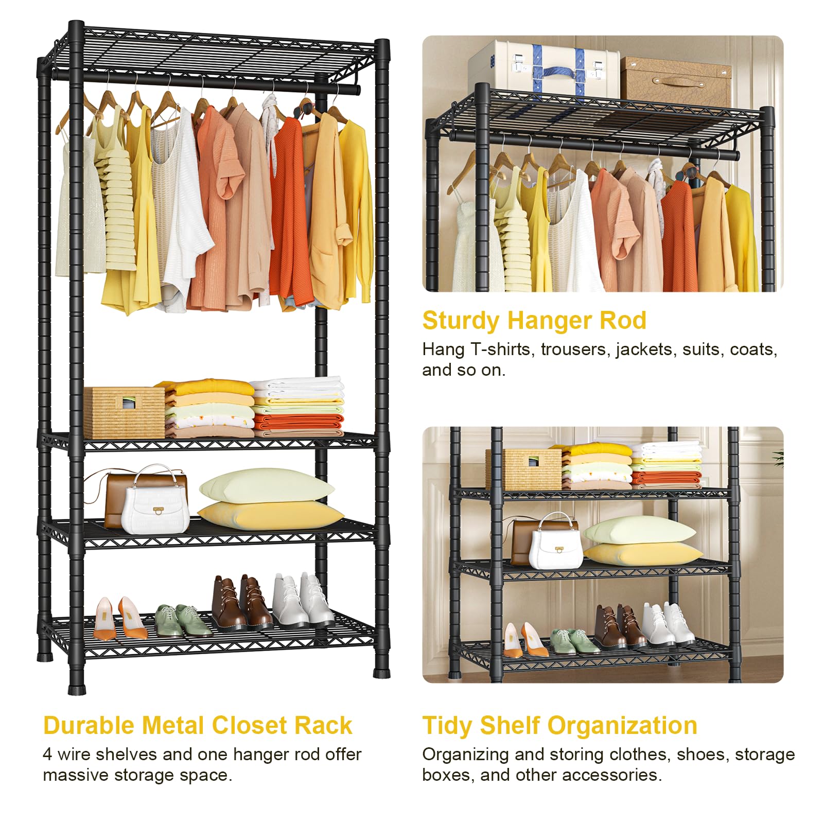 Ulif H2 heavy-duty clothes rack leveling feet for stability on uneven floors.