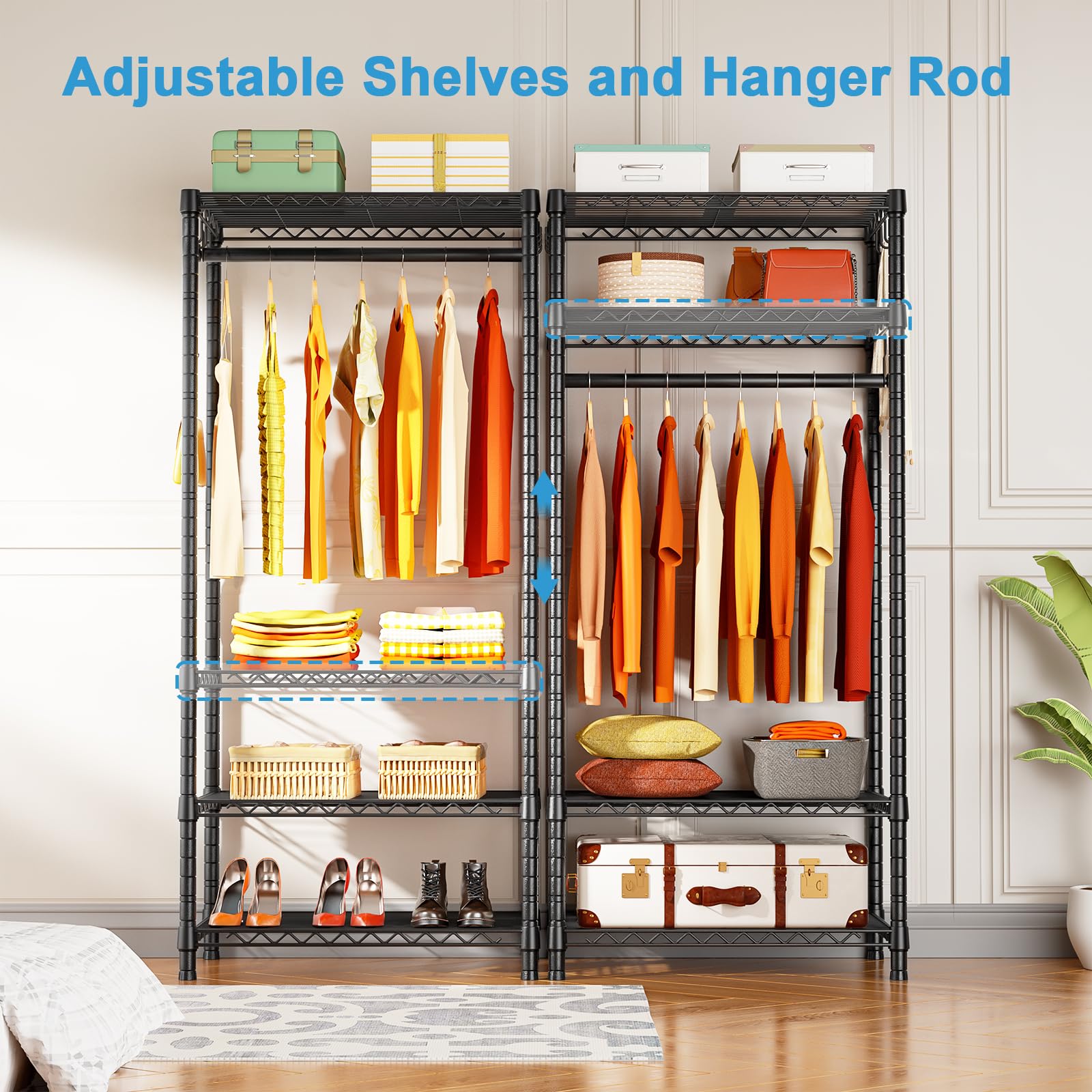 Ulif H4 mini closet adjustable shelves enabling customized organization and item fit.