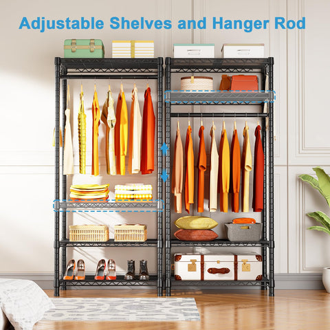 Ulif H4 mini closet adjustable shelves enabling customized organization and item fit.