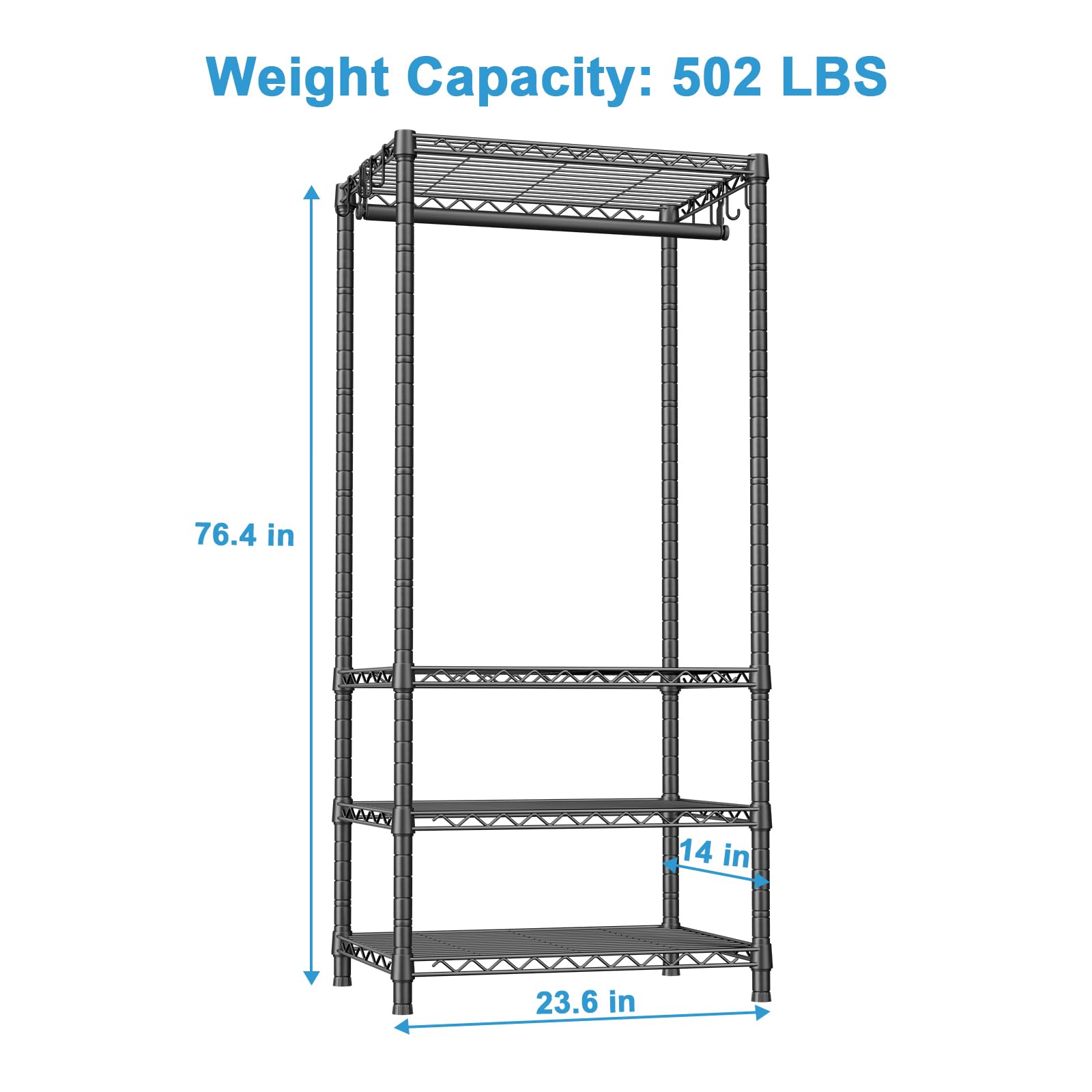 Ulif H4 mini closet load capacity up to 502 pounds for heavy garments and gear.