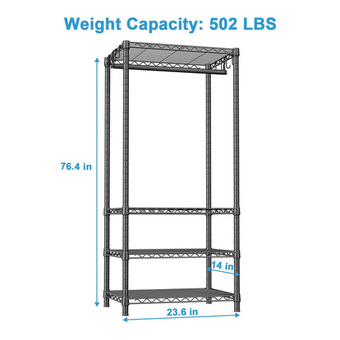 Ulif H4 mini closet load capacity up to 502 pounds for heavy garments and gear.