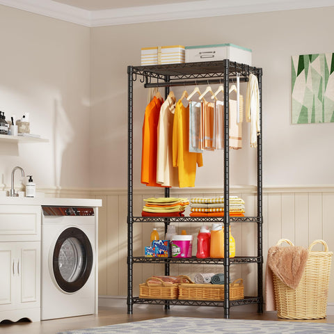 Ulif H4 mini closet placed in bedroom or laundry room for extra storage versatility.