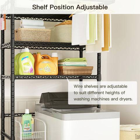Front-access hanging rod design enables quick garment hanging.