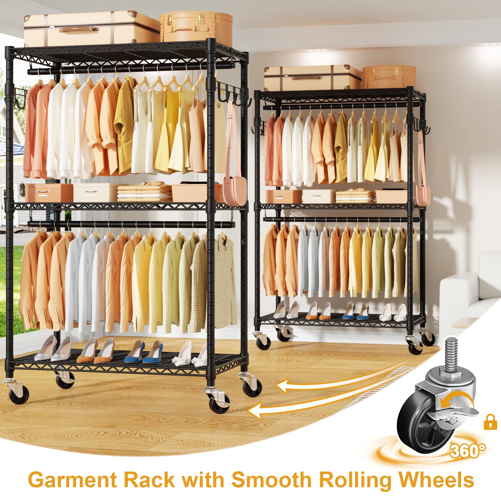 ULIFHOME P1 three wire shelves maximize vertical storage