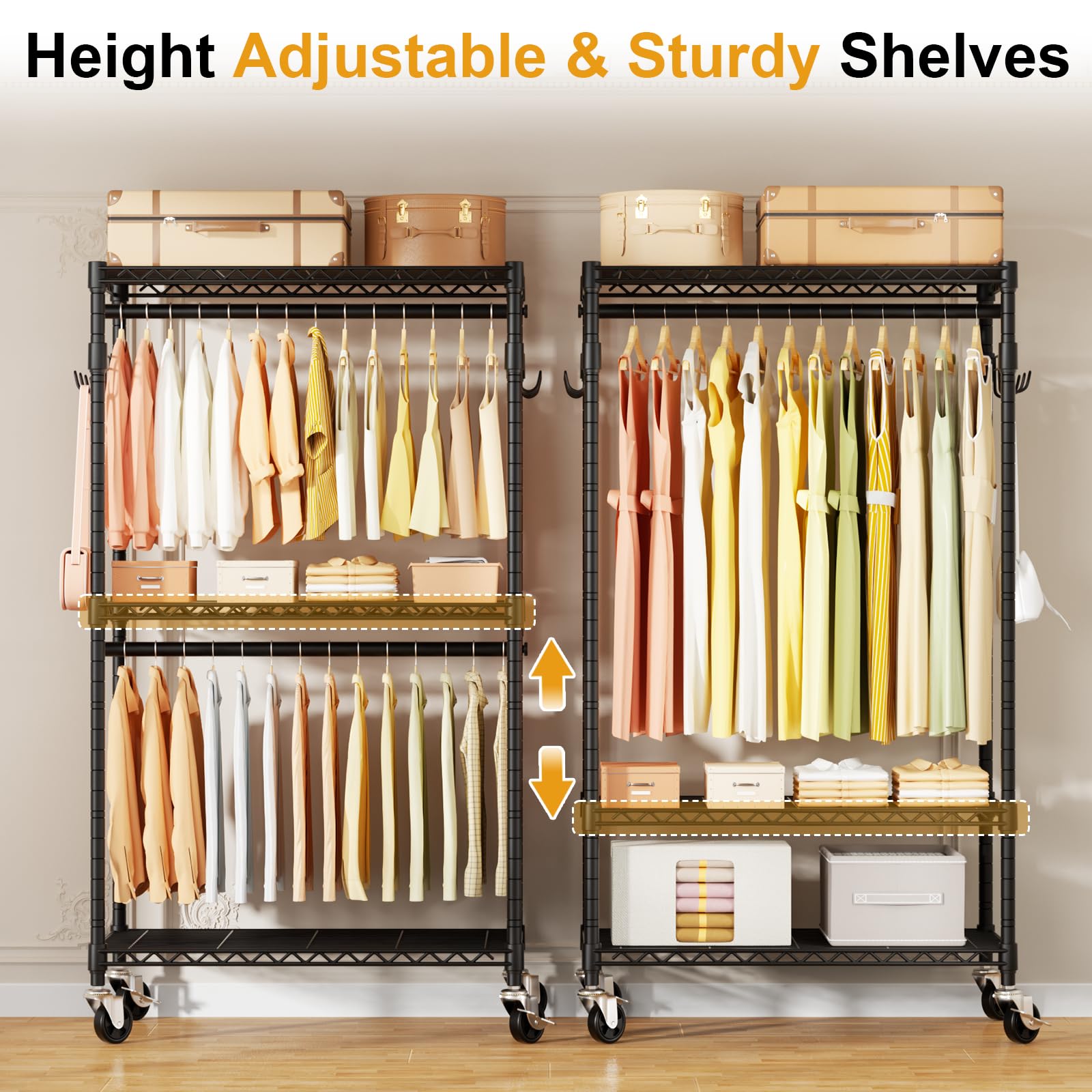 ULIFHOME P1 heavy-duty closet rack with a 500 lb capacity