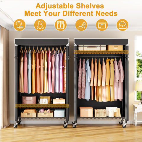 ULIFHOME P6C dimensions reveal a wide hanging area for garments