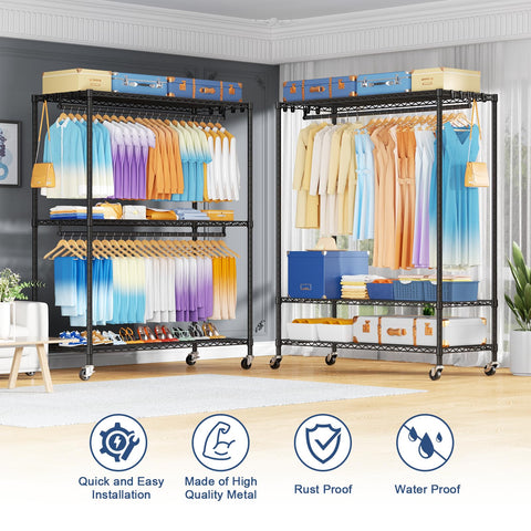 ULIFHOME P8 Max adjustable shelves to fit long garments.