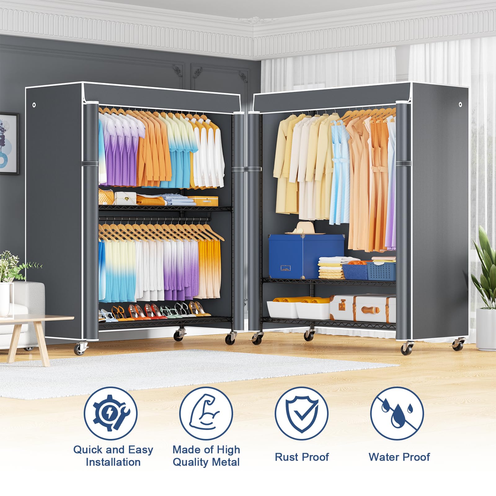 ULIFHOME P8C Max adjustable shelves optimize organization.