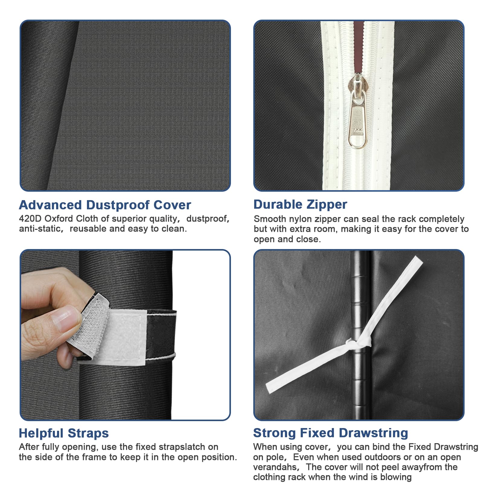 ULIFHOME P8C Max hanging rods and side hooks expand hanging and storage options.