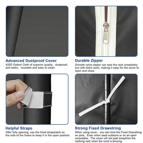 ULIFHOME P8C Max hanging rods and side hooks expand hanging and storage options.