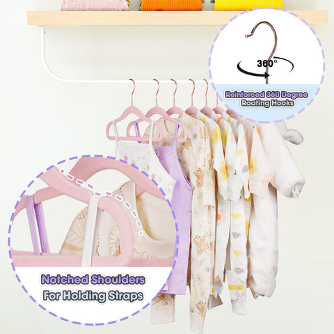 Ulimart non-slip velvet baby hangers protect delicate fabrics from slipping