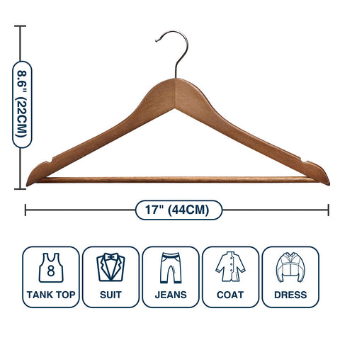 Ulimart compact wood hangers maximize closet space with slim profile