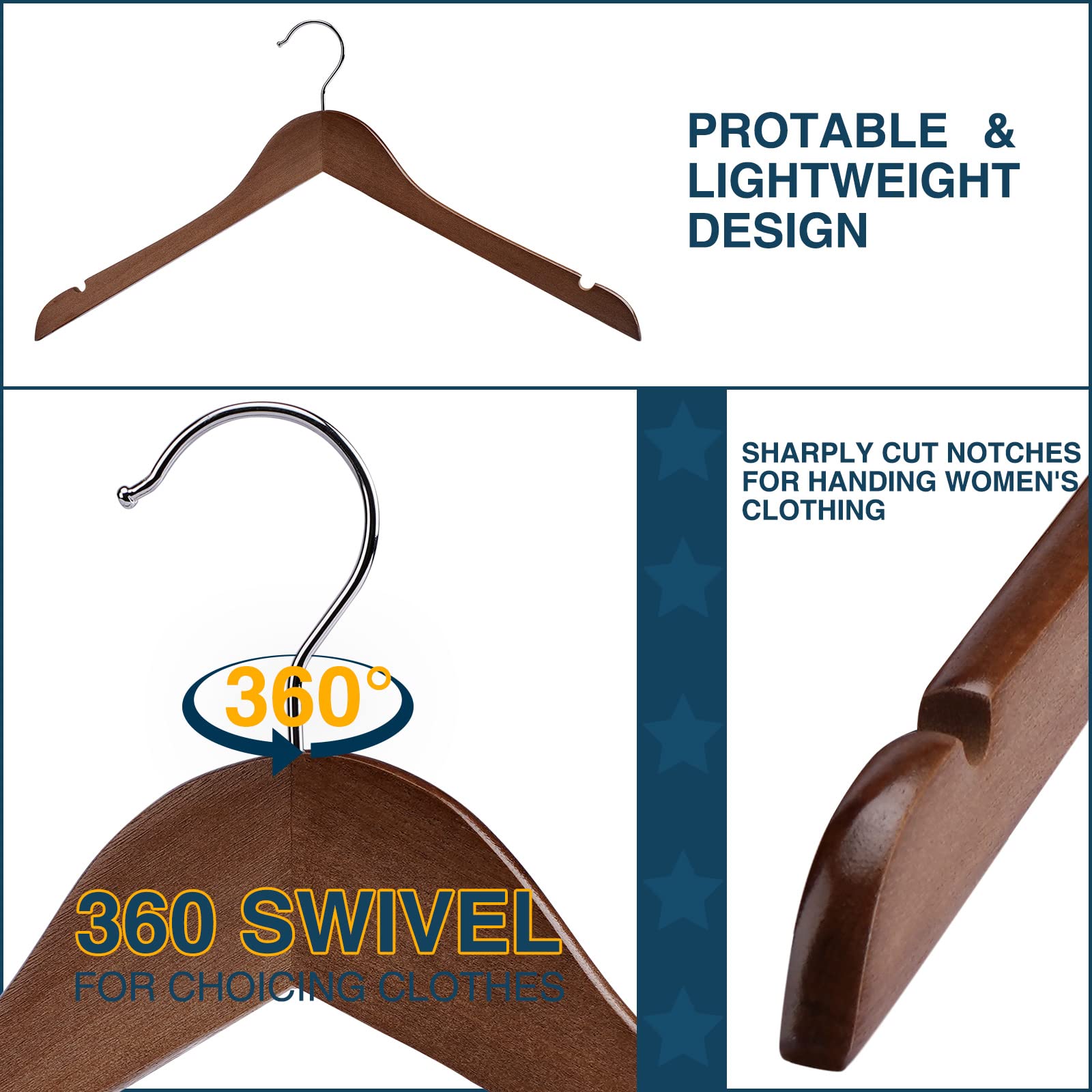 Ulimart natural-finish-wood-hanger displays grain for premium closet aesthetics.