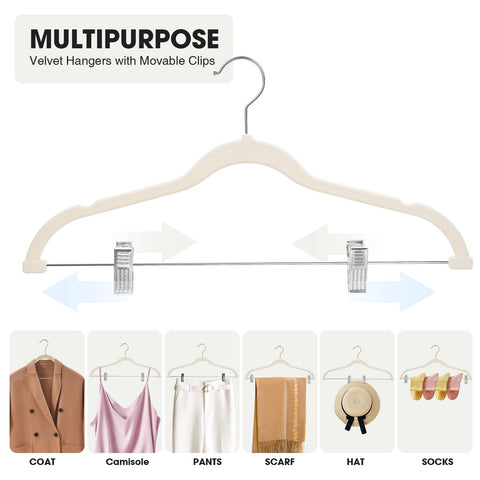 Durable metal clips on Ulimart velvet hangers prevent slipping and marks