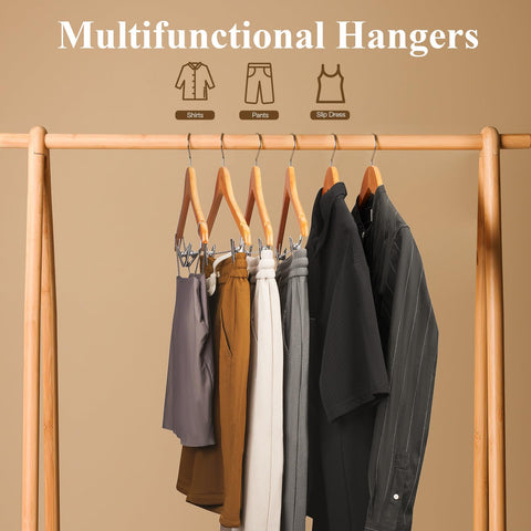 Ulimart space-saving wood hangers help maximize closet capacity.