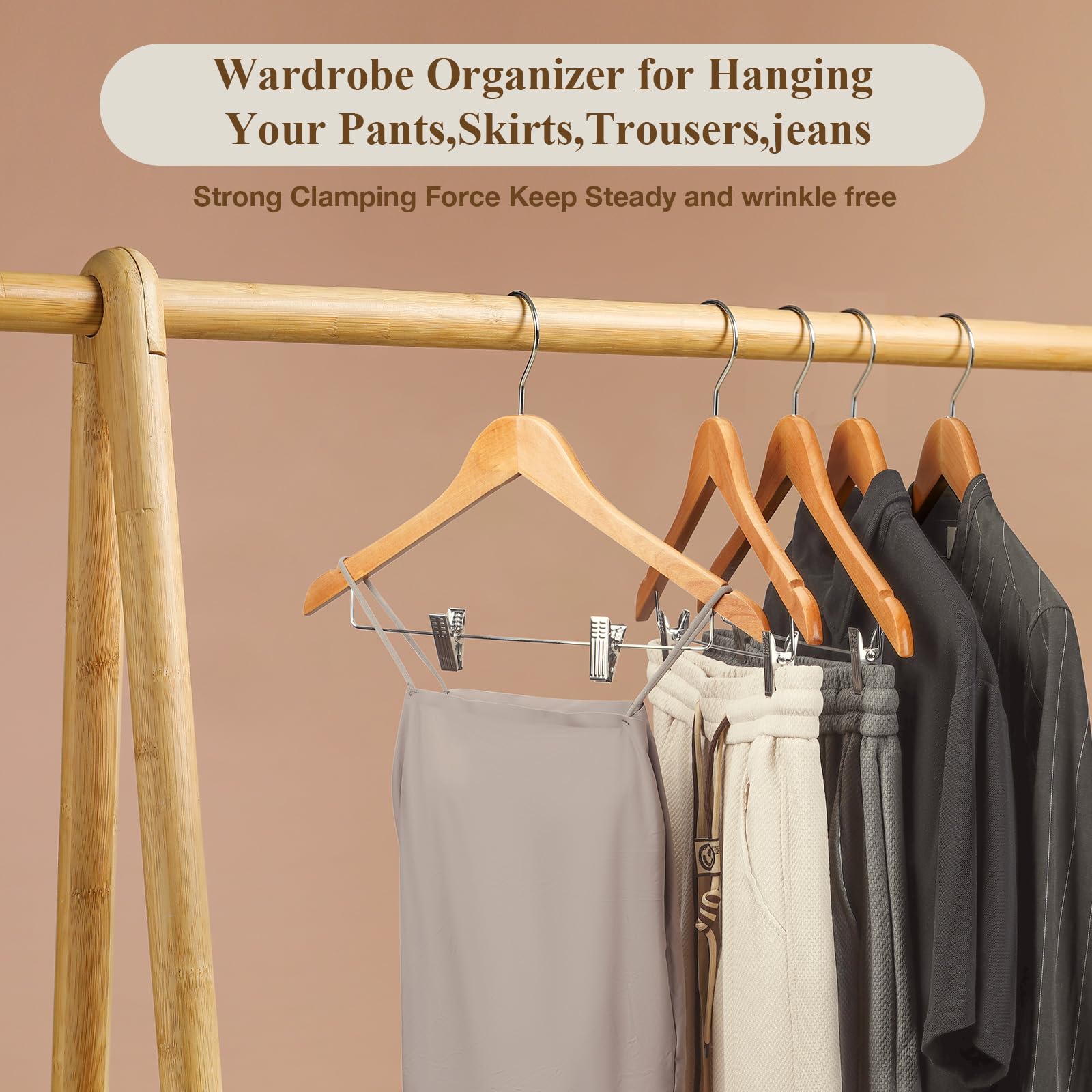 Ulimart hangers with strong chrome clips clamp heavy jeans firmly.