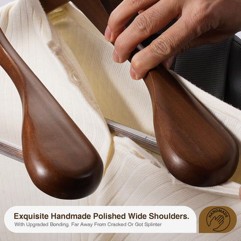 Ulimart walnut hanger wide shoulders support jackets evenly