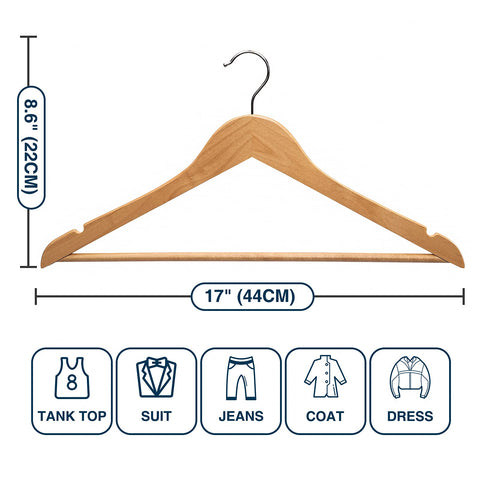 Ulimart wooden hangers in a tidy closet with contemporary vibe