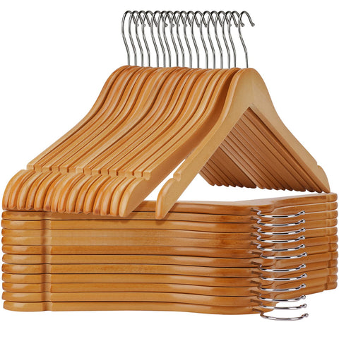 Ulimart wooden hangers pack-20, sturdy set for closet organization.