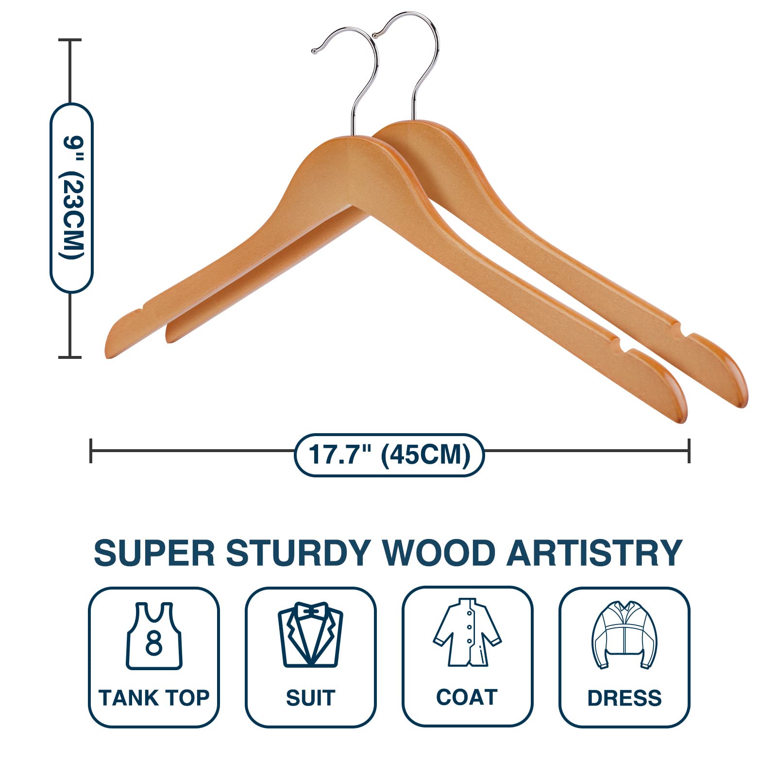 Ulimart wooden hangers help maintain garment shape and wardrobe organization.