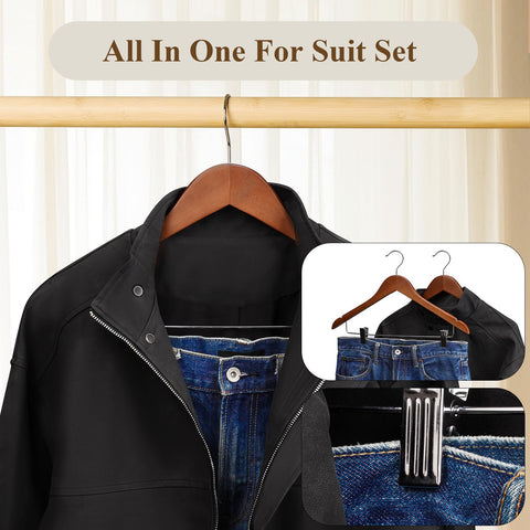 Ulimart wooden hanger with clips 2-in-1 set for outfits