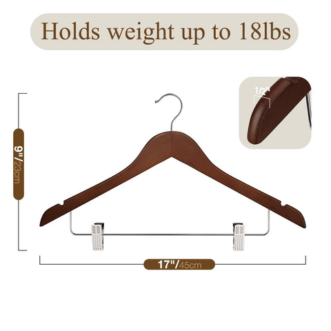 Ulimart wooden hanger with clips suitable for both kids and adults