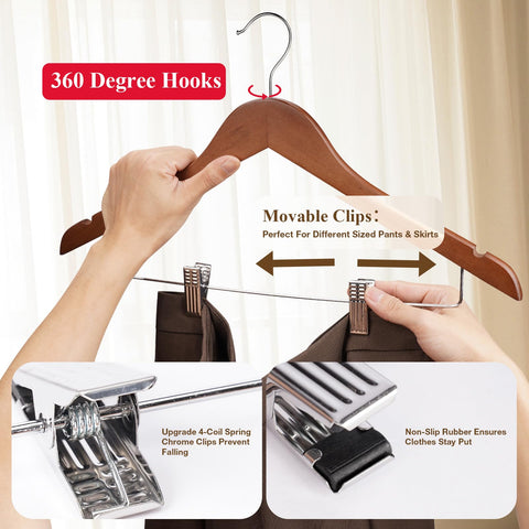 Ulimart wooden hanger with clips texture and smooth wood grain