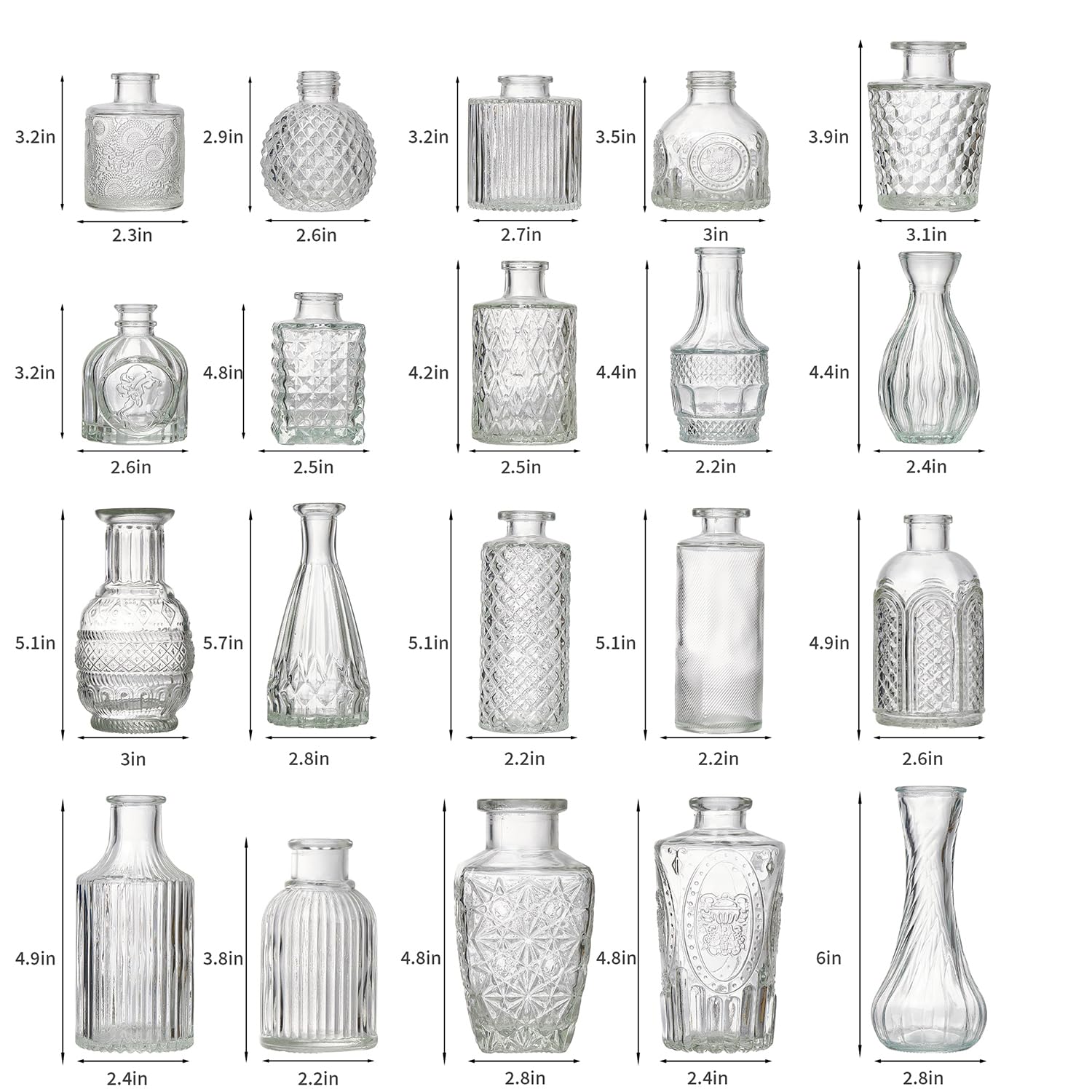 Ulodimi assorted bud vases display greenery and cuttings with style.