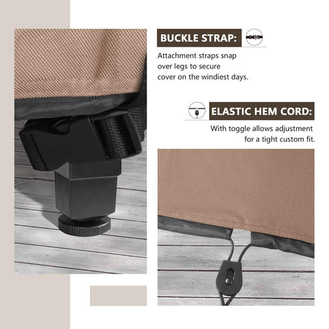 ULTCOVER drawcord and clips secure cover during high winds.