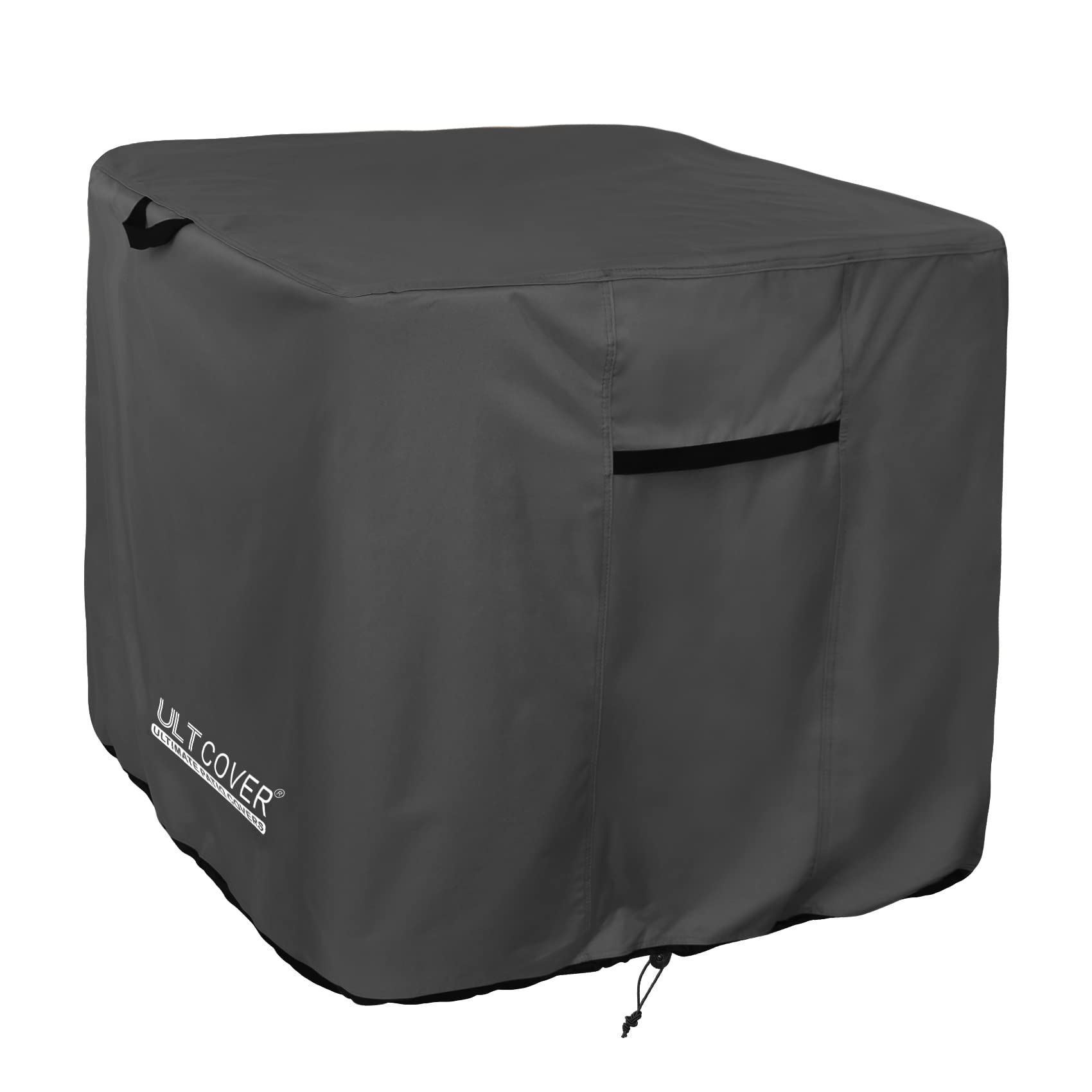 ULTCOVER front view showing snug waterproof square AC cover protecting outdoor unit