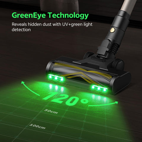 Ultenic 180-degree swivel head reaches tight spaces beneath furniture