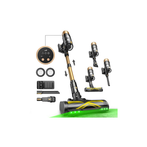 Ultenic cordless vacuum 600W motor for powerful cleaning on carpets and floors