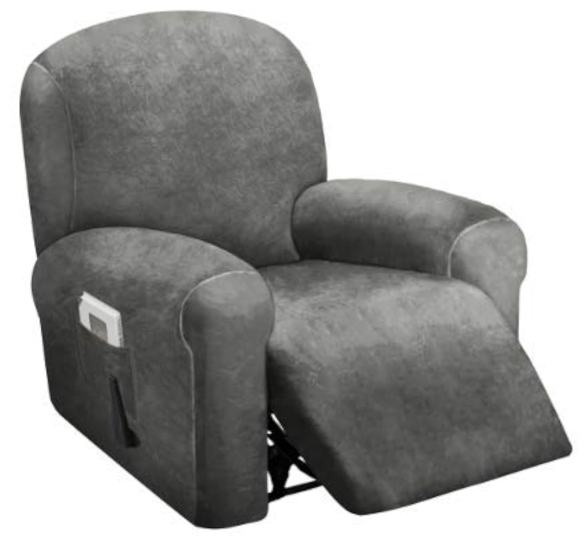 ULTICOR 4-piece velvet recliner cover assembly shows snug fit for most single seats.