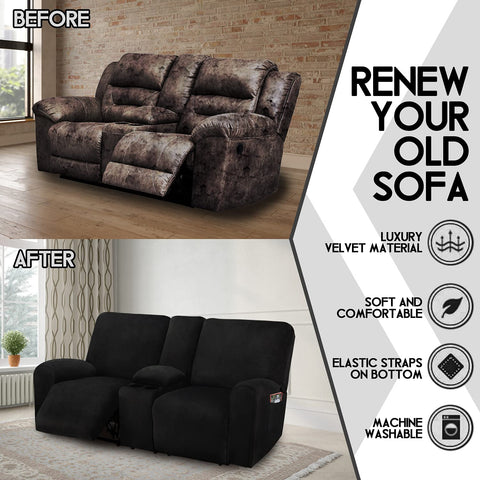 ULTICOR loveseat cover with elastic edges stays snug and non-slip