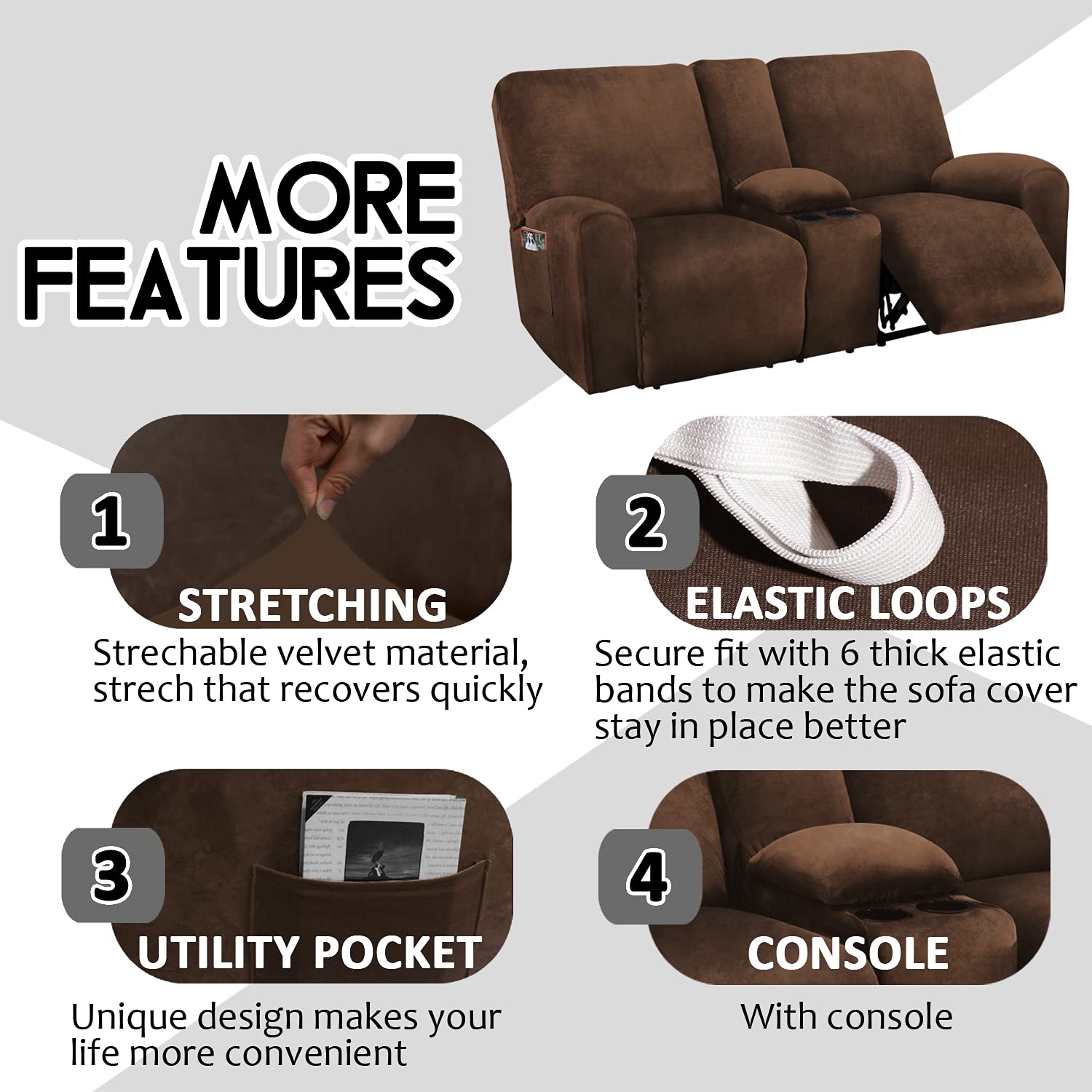 ULTICOR chocolate velvet slipcover creates a refreshed look while guarding against everyday stains.